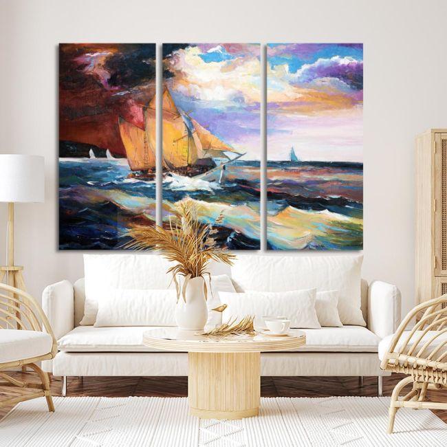 Canvas print The wind,3 panels