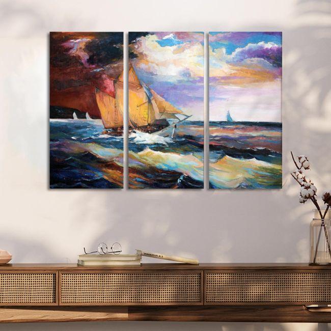Canvas print The wind,3 panels