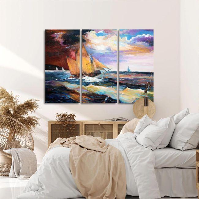 Canvas print The wind,3 panels