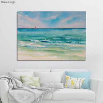 Πίνακας σε καμβά Τροπική παραλία, Tropical beach, καμβάς 1