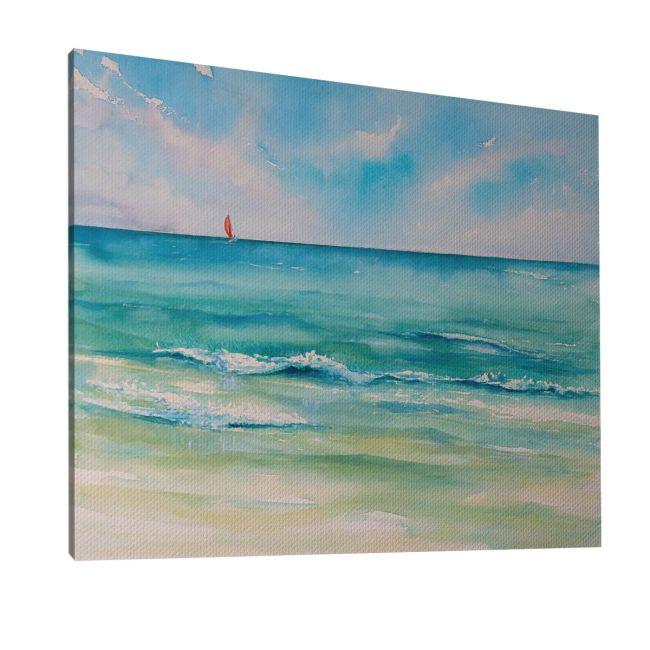 Πίνακας σε καμβά Τροπική παραλία, Tropical beach, καμβάς 6