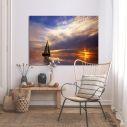 Canvas print Sails in the setting sun