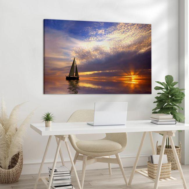 Πίνακας σε καμβά Sails in the setting sun, καμβάς 5