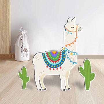 Wooden printed figure, cute lama alpaca 2