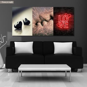 Canvas print Love in three parts, panoramic