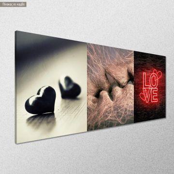Canvas print Love in three parts panoramic Framed canvas View 1 2