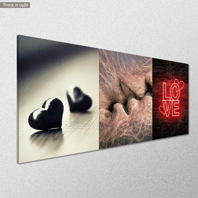 Canvas print Love in three parts, panoramic