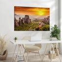 Canvas print Meteora at sunset