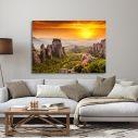 Canvas print Meteora at sunset
