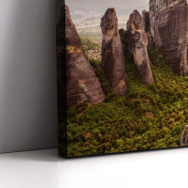 Canvas print Meteora at sunset