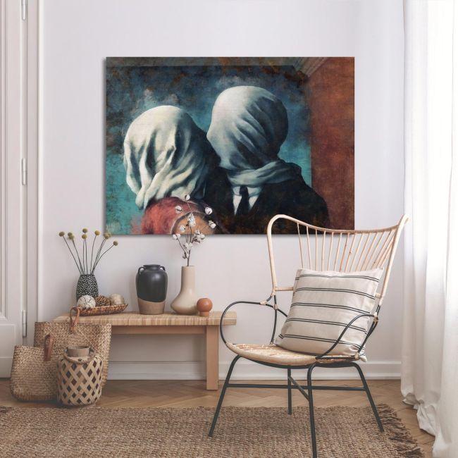 Canvas print The lovers II reart (original R. Magritte)