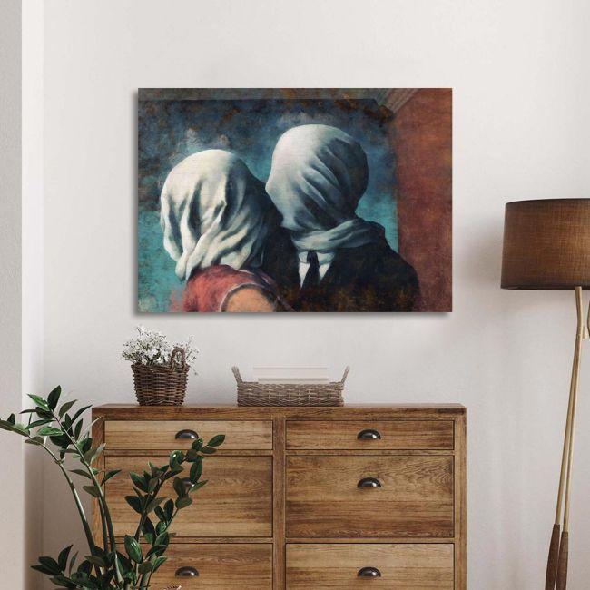Canvas print The lovers II reart (original R. Magritte)