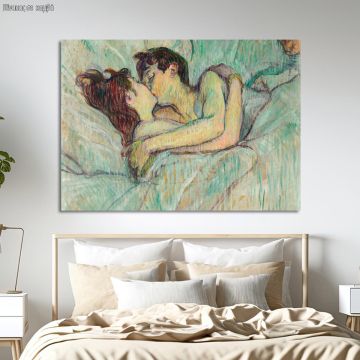 Πίνακας ζωγραφικής The kiss green, Henri Toulouse-Lautrec, καμβάς 1