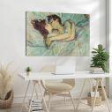 Canvas print The kiss green, Henri Toulouse-Lautrec