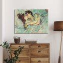 Canvas print The kiss green, Henri Toulouse-Lautrec