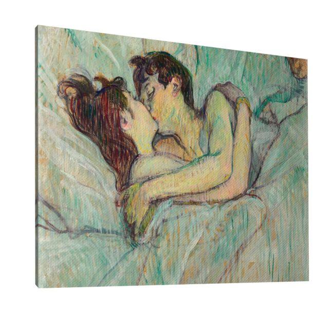 Canvas print The kiss green, Henri Toulouse-Lautrec