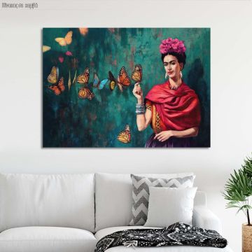 Πίνακας σε καμβά Butterfly Frida, οριζόντιος, καμβάς 1