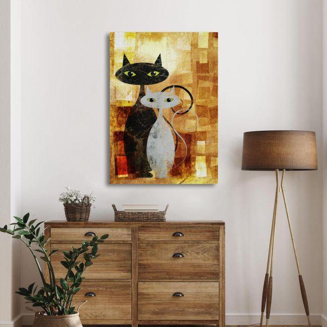 Πίνακας σε καμβά The cats, καμβάς 3