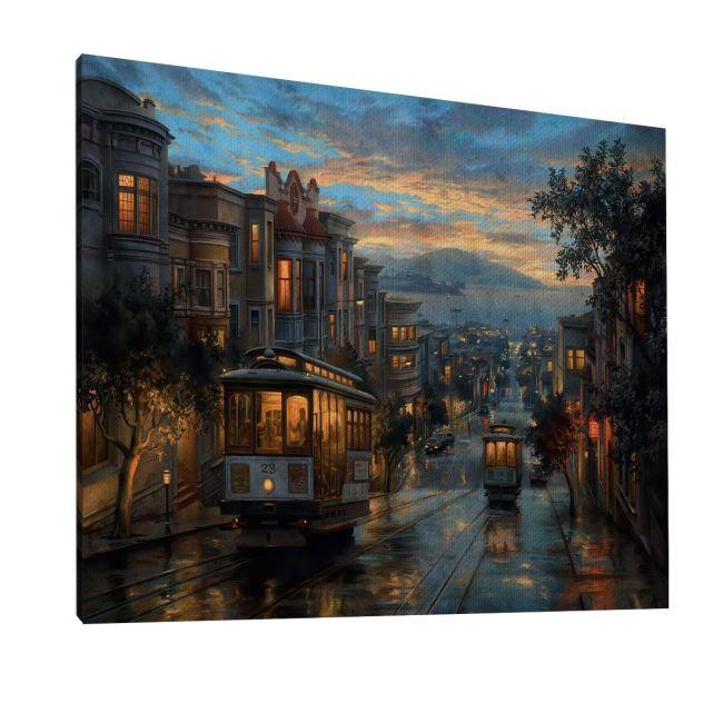 Πίνακας σε καμβά Σαν Φρανσίσκο, San Francisco cable cars, καμβάς 6