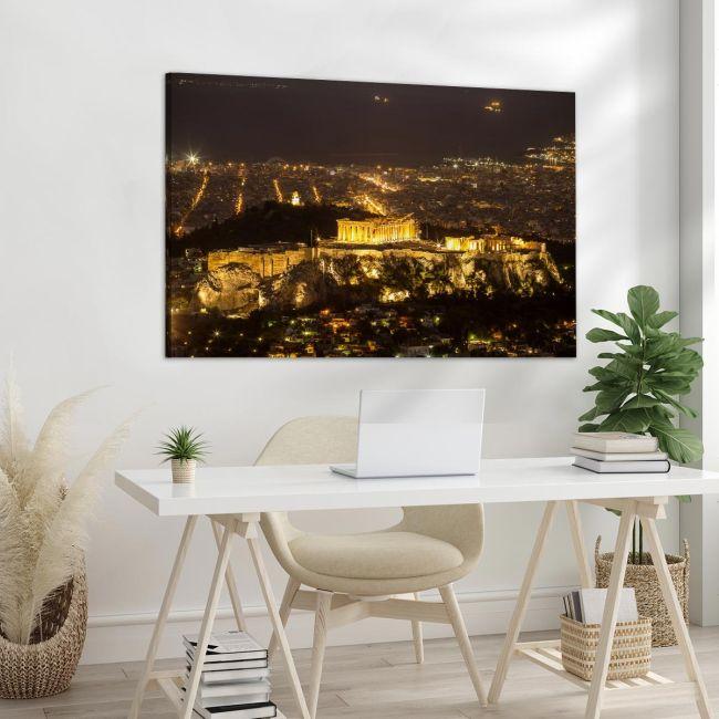 Πίνακας σε καμβά Ακρόπολη, Αθήνα, Acropolis in the night, καμβάς 4