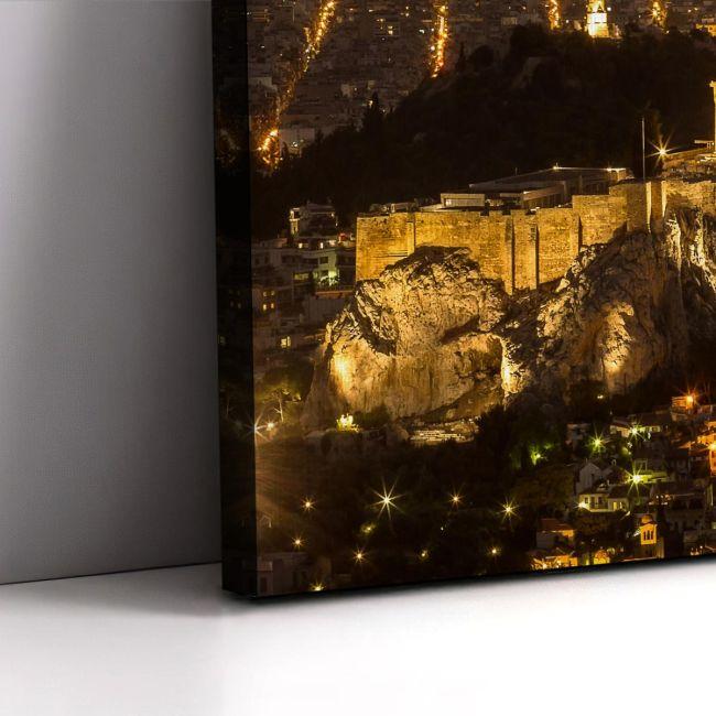 Πίνακας σε καμβά τρίπτυχος Ακρόπολη, Acropolis in the night, καμβάς 8