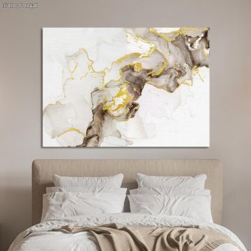 Canvas print Beige brown and gold