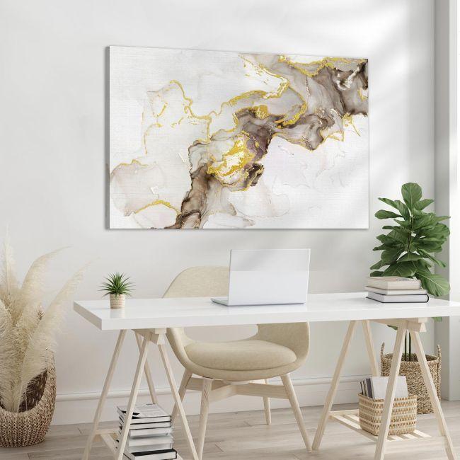 Canvas print Beige brown and gold