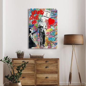 Canvas print Love is the answer street art Framed canvas View 1 2