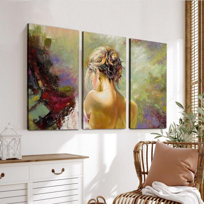 Canvas print Portrait of a girl,3 panels