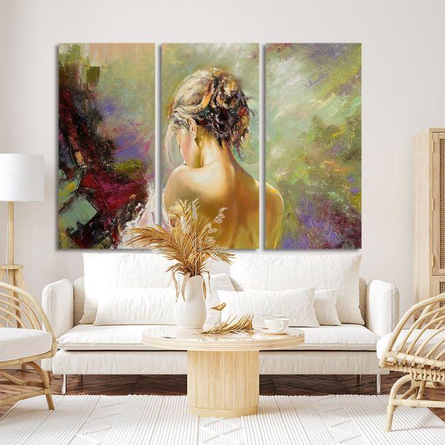 Canvas print Portrait of a girl,3 panels