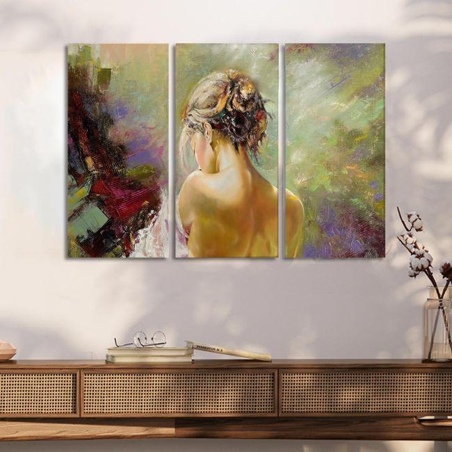 Canvas print Portrait of a girl,3 panels