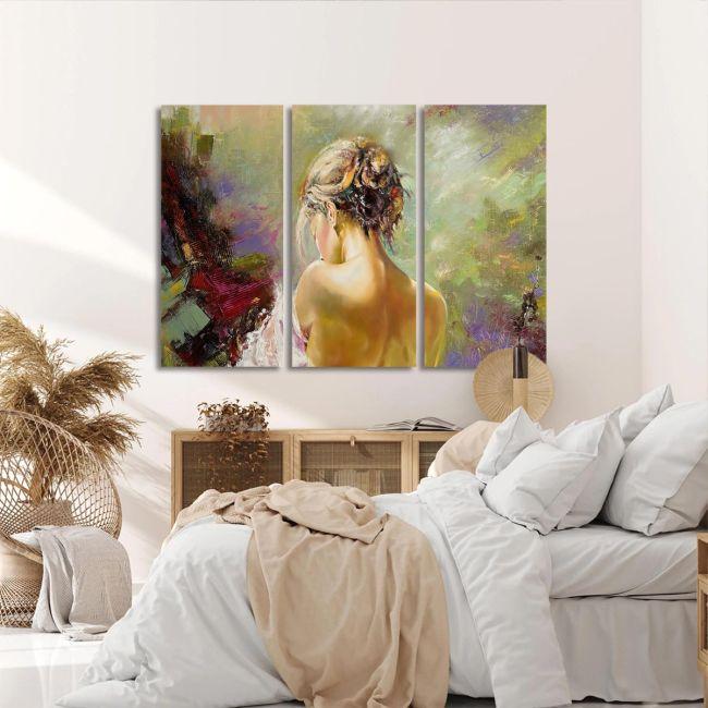 Canvas print Portrait of a girl,3 panels