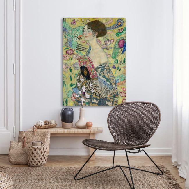 Canvas print Lady with a fan, Klimt G.