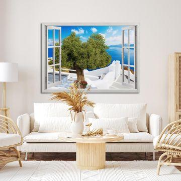 Canvas print Window Santorini view Framed canvas View 1 2