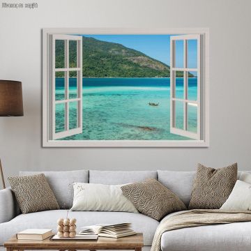Πίνακας σε καμβά Παράθυρο, Summer vacation window, καμβάς 1