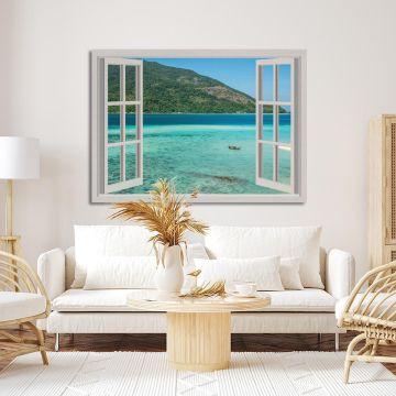 Canvas print Summer vacation window Framed canvas View 1 2