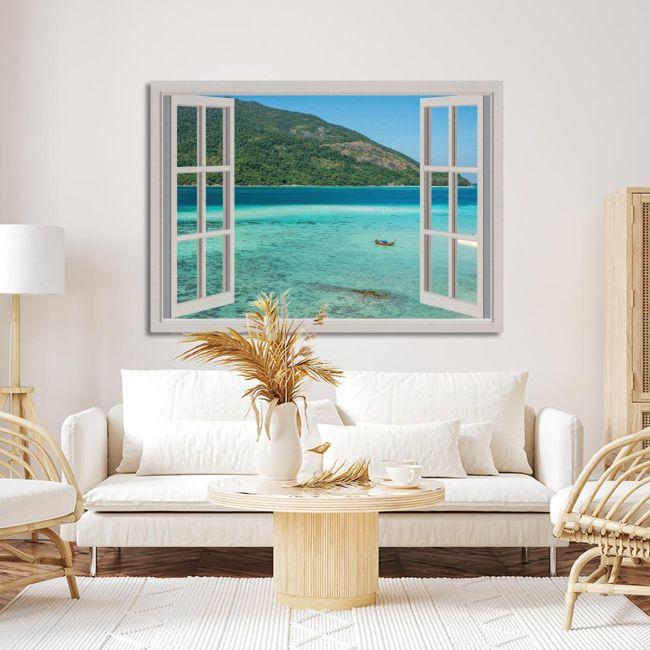 Canvas print Summer vacation window