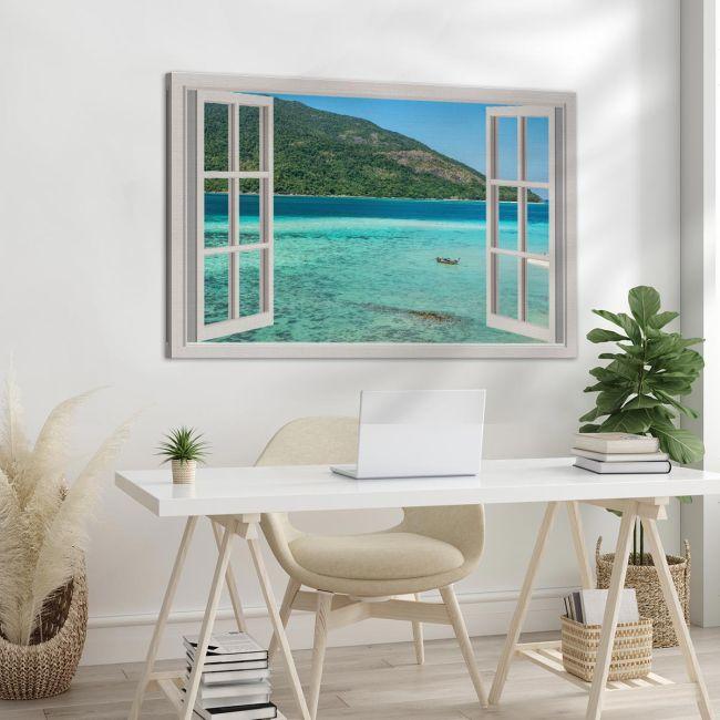 Canvas print Summer vacation window