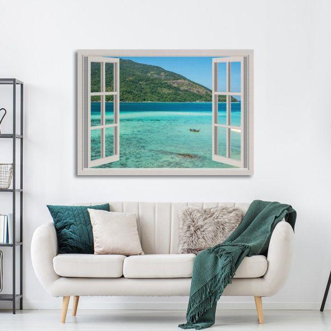 Canvas print Summer vacation window