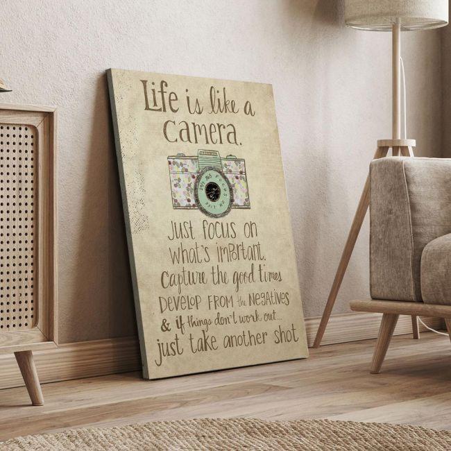 Πίνακας σε καμβά Life is like a camera sketch, καμβάς 5