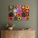Πίνακας ζωγραφικής Squares with concentric circles reart (original by W. Kandinsky), καμβάς 5