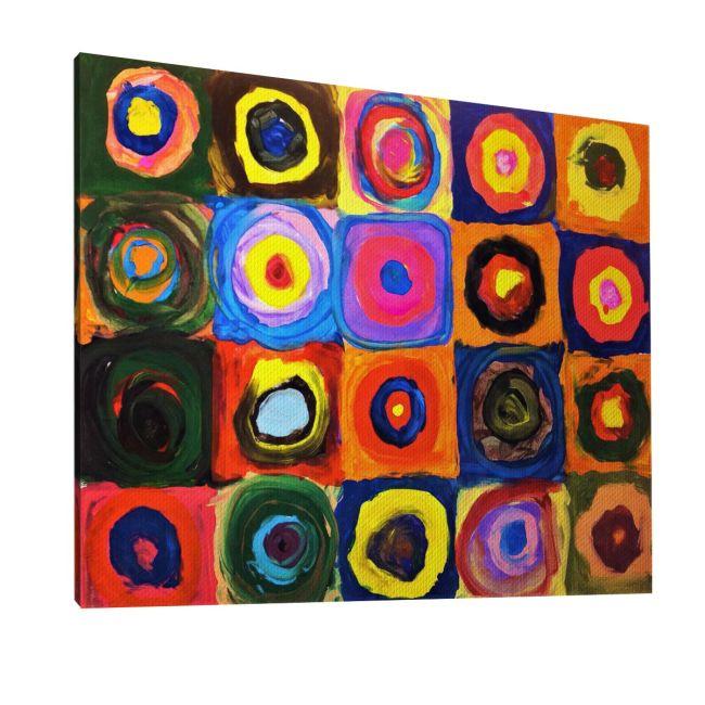 Πίνακας ζωγραφικής Squares with concentric circles reart (original by W. Kandinsky), καμβάς 6