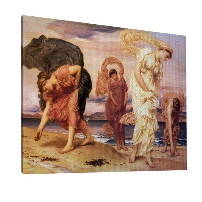 Πίνακας ζωγραφικής Greek girls picking up pebbles, Leighton Frederic, καμβάς 6