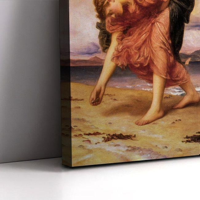 Canvas print Greek girls picking up pebbles, Leighton Frederic