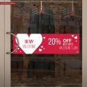Αυτοκόλλητο βιτρίνας Αγίου Βαλεντίνου, Be my Valentine I