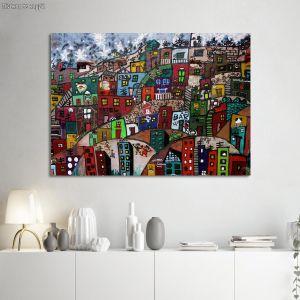 Πίνακας σε καμβά Φαβέλες, Paysage urbain, καμβάς 1