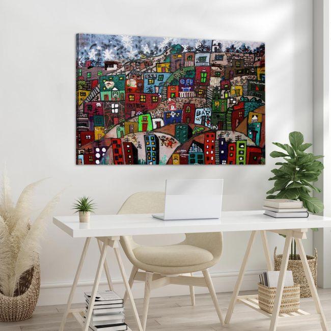 Πίνακας σε καμβά Φαβέλες, Paysage urbain, καμβάς 4
