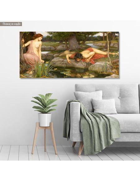 Canvas print Echo and Narcissus, Waterhouse J.W, panoramic