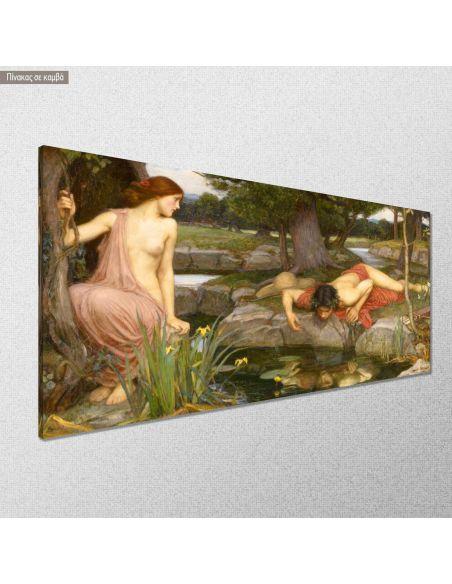 Canvas print Echo and Narcissus, Waterhouse J.W, panoramic