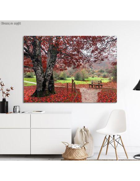 Canvas print Red leaves